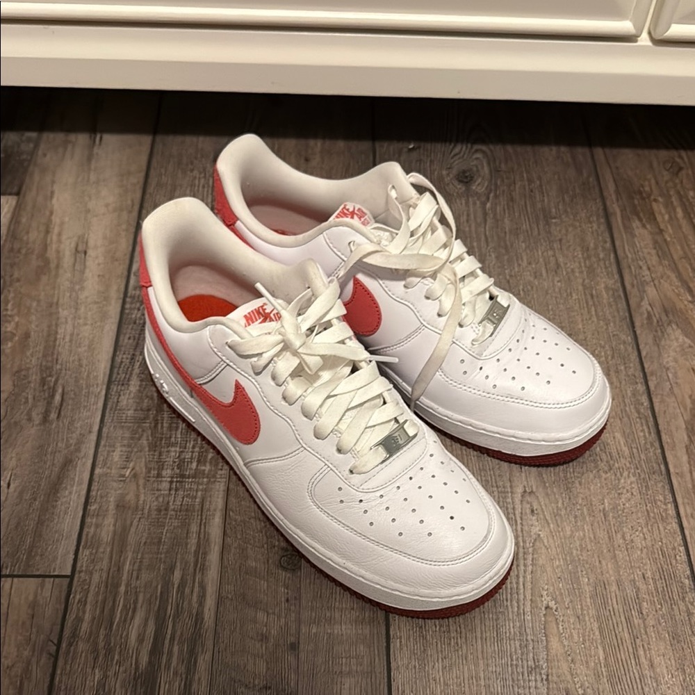 Nike White and Red Athletic Shoes